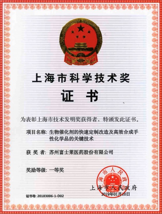 Shanghai Science and Technology Prize Certification